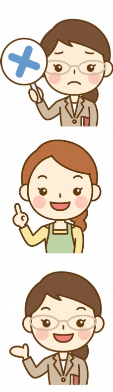 卡通可爱扁平化人物表情图宣传设计矢量素材