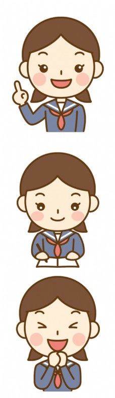 卡通可爱扁平化人物表情图宣传设计矢量素材