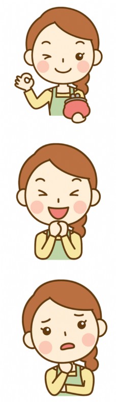 卡通可爱扁平化人物表情图宣传设计矢量素材