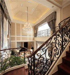 楼梯设计美式室内楼梯扶栏设计图