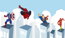 联盟超级英雄蜘蛛侠超人背景墙