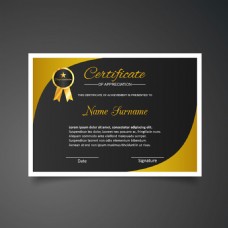 黑色金色证书设计模板