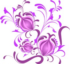 矢量紫色花纹背景
