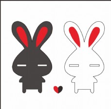 卡通兔子 萌兔 情侣兔