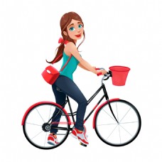 漂亮女孩 自行车