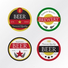 创意图形创意复古风格啤酒圆形贴纸图标
