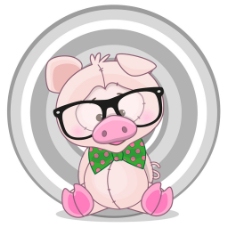 动漫猪戴眼镜的卡通猪图片