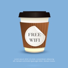 星巴克背景咖啡与WiFi标签