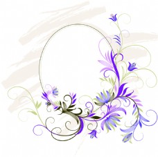 矢量紫色花卉丝带矢量背景设计