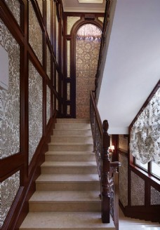 豪华室内楼梯背景墙设计图
