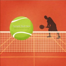 网球比赛运动员轮廓海报