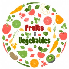 水果蔬菜圆形