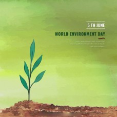 植物世界世界环境日孤独的植物广告背景矢量素材