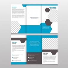 蓝色商业蓝色白色抽象图形商业手册设计