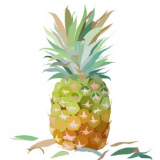 水彩菠萝插图背景