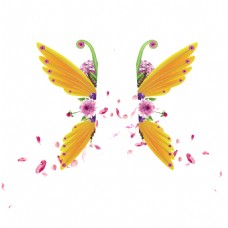创意蝴蝶翅膀花朵素材