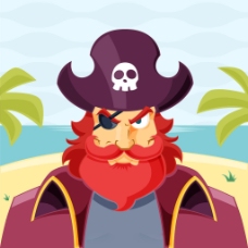 发怒的海盗形象插图背景