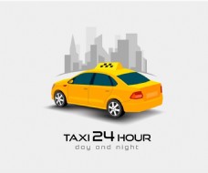 24小时出租车服务海报设计矢量素材