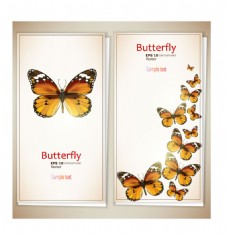 蝴蝶图案邀请卡矢量素材