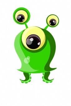 绿色大眼怪物eps