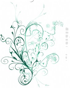 绿色花藤装饰图案设计