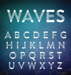 抽象波浪纹理字母设计
