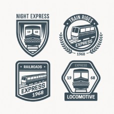 标志设计四个不同形状火车标志矢量设计素材