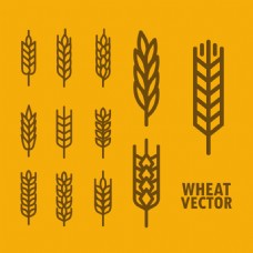 小麦麦穗图标素材