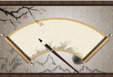 画中国风中国风山水画卷轴背景