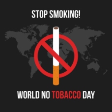 世界无烟日黑色背景禁烟广告模板