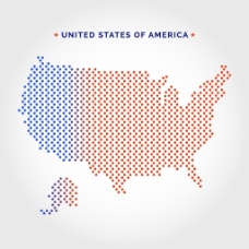 点状纹理美国地图插图