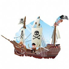 卡通海盗船高清素材