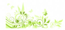 春季绿色花纹EPS