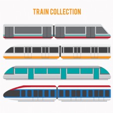现代火车各种现代扁平风格火车插图