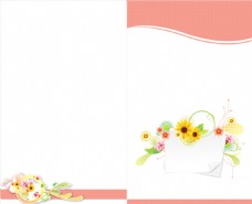 手绘彩色花朵信封背景