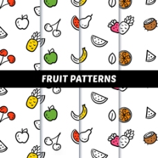 几种水果元素装饰图案矢量素材