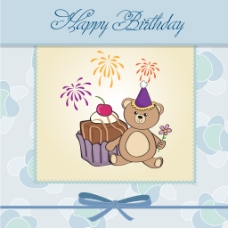 生日卡片小熊背景