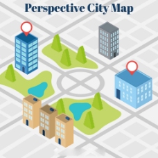 三维城市地图背景矢量素材