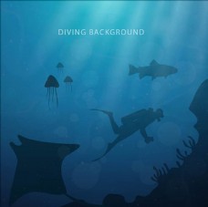 深海动物潜水海报