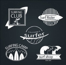 五款冲浪运动标志