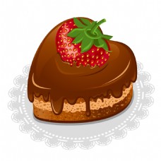 矢量蛋糕草莓元素