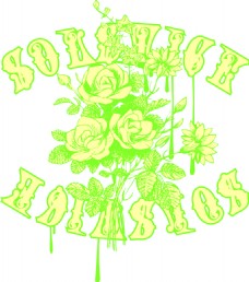 字母玫瑰花卉素材背景