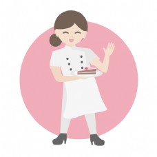 女厨师与蛋糕插图矢量素材