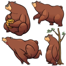 漫画卡通卡通棕熊漫画图片