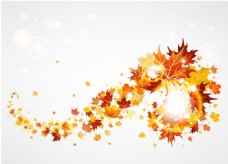 秋天背景创意秋天树叶矢量背景素材