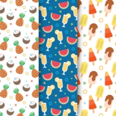 冰淇淋夏季水果装饰图案