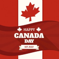 加拿大国旗图案红色背景