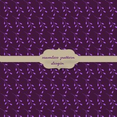 紫色背景花卉图案矢量设计素材