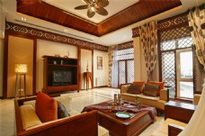 复式风情东南亚风情复式别墅客厅装修效果图