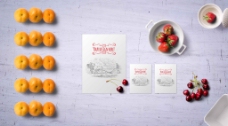 草莓樱桃桔子简单海报